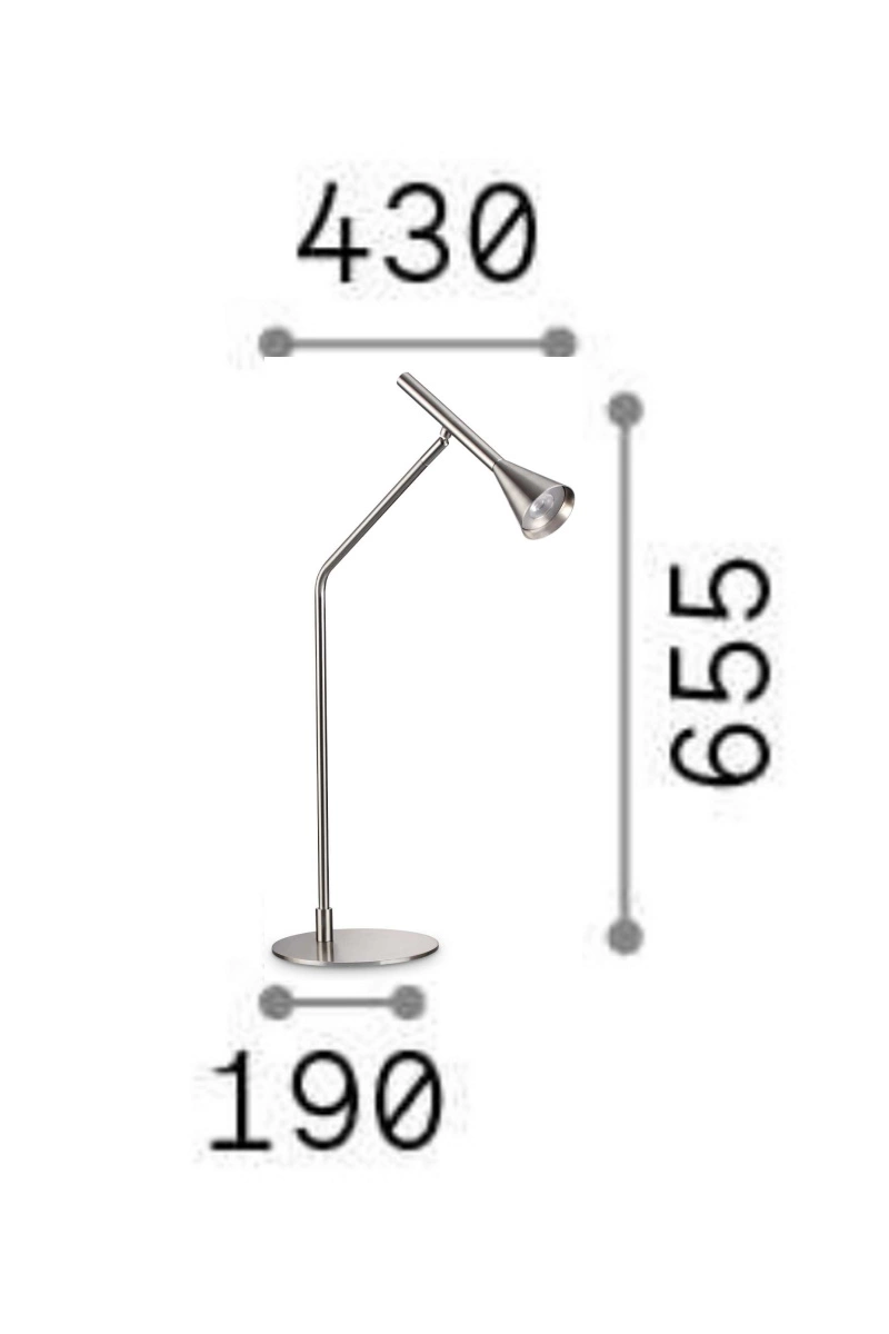   
                        
                        Настільна лампа IDEAL LUX (Італія) 10203    
                         у стилі Лофт.  
                        Тип джерела світла: вбудований led-модуль, незмінний.                                                 Кольори плафонів і підвісок: Нікель/Хром.                         Матеріал: Метал.                          фото 2