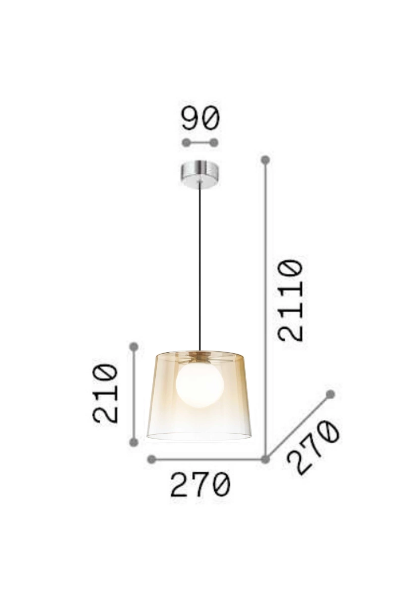   
                        
                        Люстра IDEAL LUX (Италия) 10220    
                         в стиле Модерн.  
                        Тип источника света: светодиодная лампа, сменная.                         Форма: Круг.                         Цвета плафонов и подвесок: Желтый, Прозрачный.                         Материал: Стекло.                          фото 3