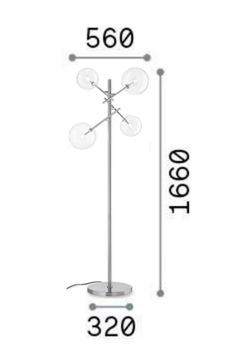   
                        
                        Торшер IDEAL LUX (Італія) 10231    
                         У стилі Хай-тек.  
                        Тип джерела світла: світлодіодна лампа, змінна.                                                 Кольори плафонів і підвісок: Прозорий.                         Матеріал: Скло.                          фото 2
