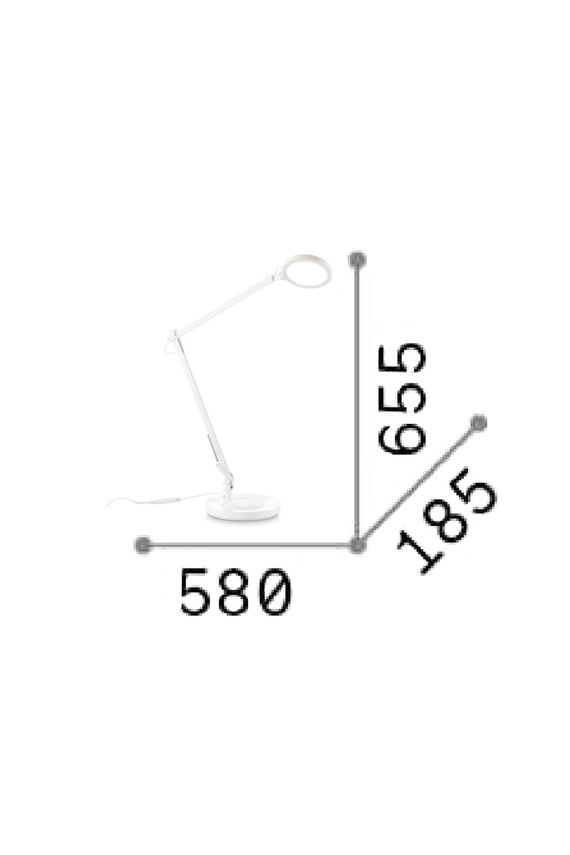   
                        
                        Настільна лампа IDEAL LUX (Італія) 10286    
                         у стилі Хай-тек.  
                        Тип джерела світла: вбудований led-модуль, незмінний.                                                 Кольори плафонів і підвісок: Білий.                         Матеріал: Пластик.                          фото 3