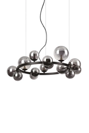  
                        
                        Люстра IDEAL LUX (Італія) 10410    
                         у стилі Хай-тек.  
                        Тип джерела світла: світлодіодна лампа, змінна.                         Форма: Коло.                         Кольори плафонів і підвісок: Сірий.                         Матеріал: Скло.                          фото 1