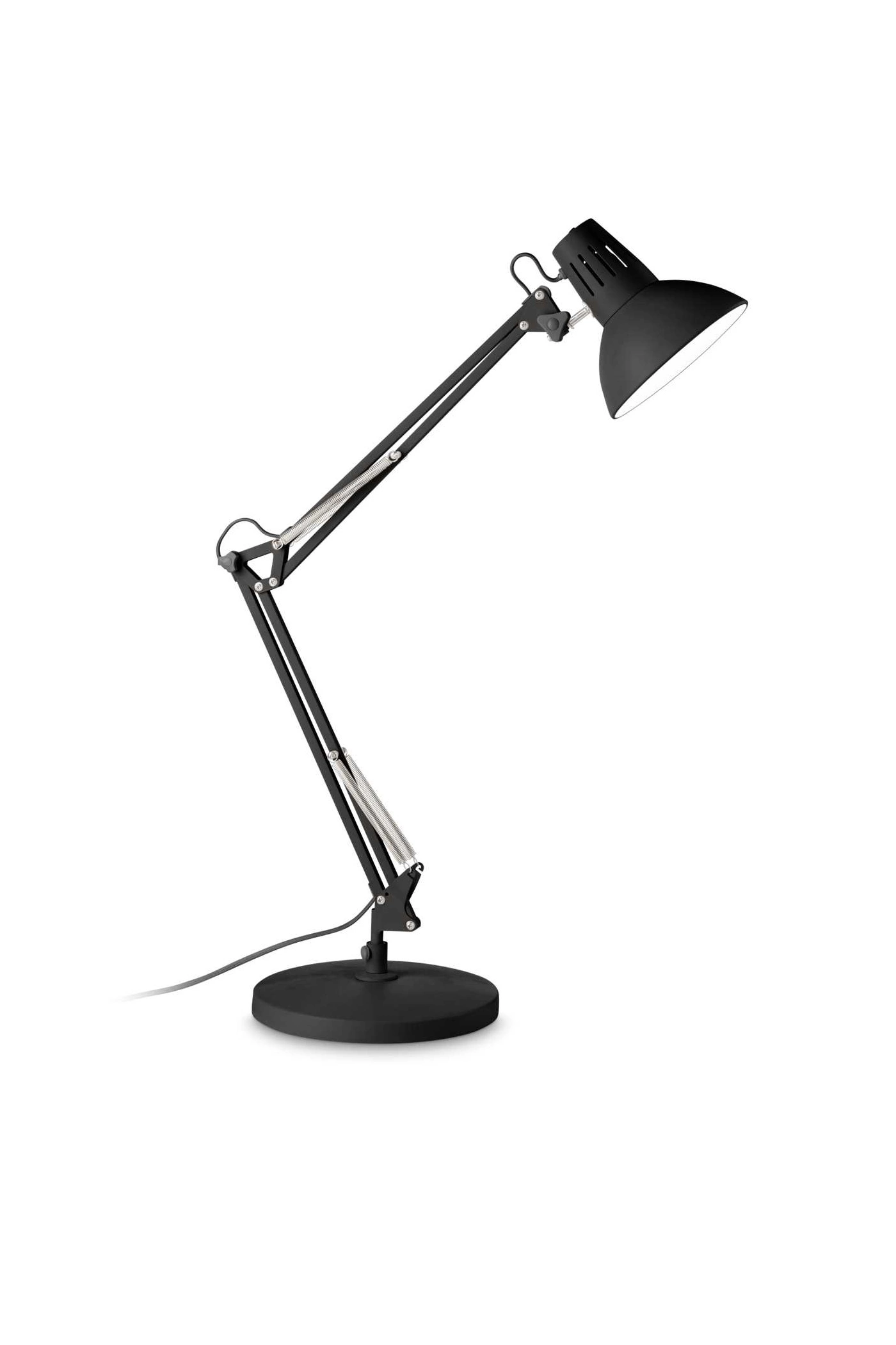   
                        
                        Настольная лампа IDEAL LUX (Италия) 10465    
                         в стиле Хай-тек.  
                        Тип источника света: светодиодная лампа, сменная.                                                 Цвета плафонов и подвесок: Черный, Белый.                         Материал: Металл.                          фото 1