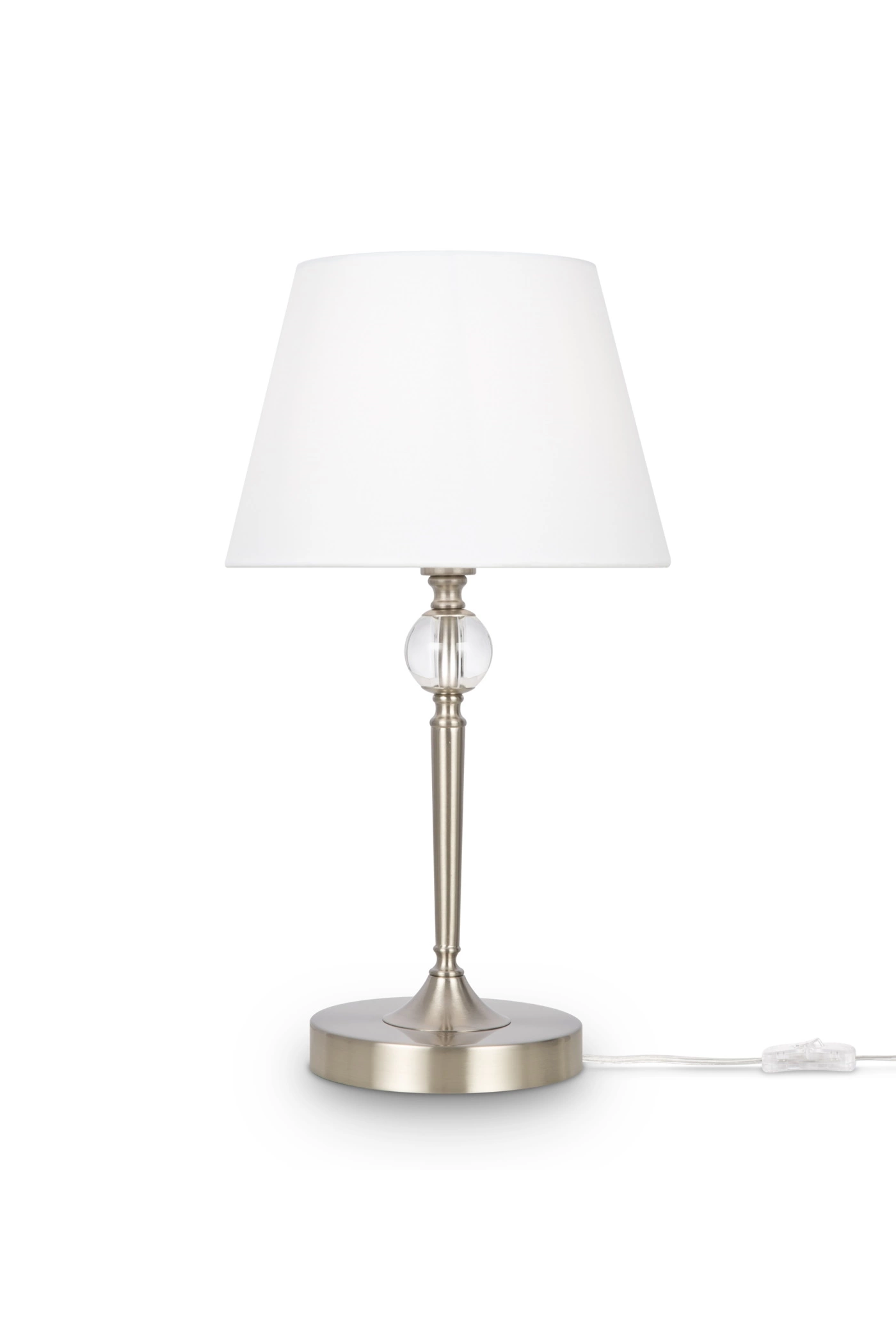   
                        
                        Настільна лампа VASMAR (Україна) 11120    
                         у стилі Класика.  
                        Тип джерела світла: світлодіодна лампа, змінна.                                                 Кольори плафонів і підвісок: Білий, Прозорий.                         Матеріал: Тканина, Кришталь.                          фото 1