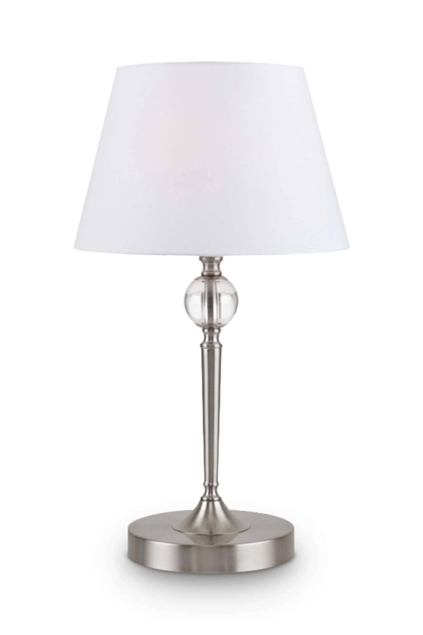   
                        
                        Настольная лампа VASMAR (Украина) 11120    
                         в стиле Классика.  
                        Тип источника света: светодиодная лампа, сменная.                                                 Цвета плафонов и подвесок: Белый, Прозрачный.                         Материал: Ткань, Хрусталь.                          фото 2