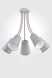   
                        Люстра TK LIGHTING (Польща) 11649    
                         у стилі Модерн.  
                        Тип джерела світла: світлодіодна лампа, змінна.                         Форма: Коло.                         Кольори плафонів і підвісок: Сірий.                         Матеріал: Тканина, Пластик.                          фото 1