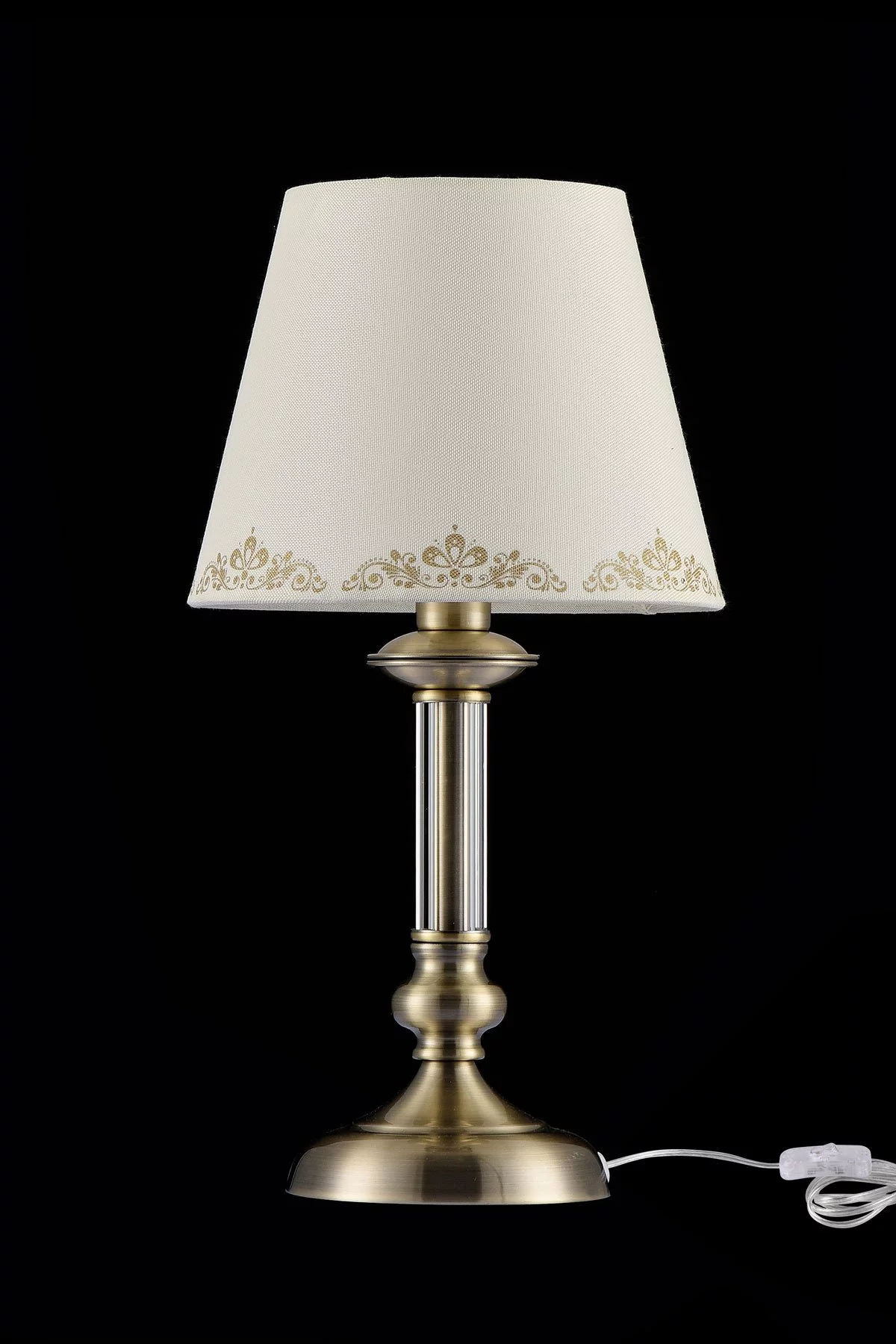   
                        Настільна лампа FREYA (Німеччина) 12353    
                         у стилі Класика.  
                        Тип джерела світла: світлодіодна лампа, змінна.                                                 Кольори плафонів і підвісок: Бежевий, Малюнок.                         Матеріал: Тканина.                          фото 2