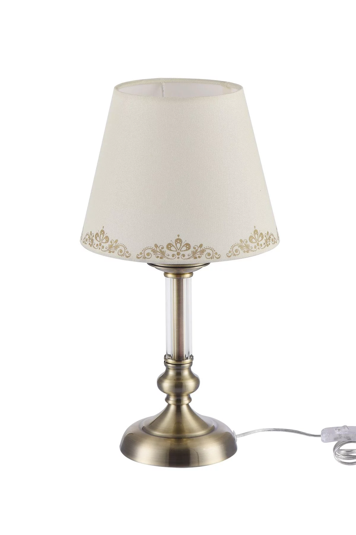   
                        Настільна лампа FREYA (Німеччина) 12353    
                         у стилі Класика.  
                        Тип джерела світла: світлодіодна лампа, змінна.                                                 Кольори плафонів і підвісок: Бежевий, Малюнок.                         Матеріал: Тканина.                          фото 4