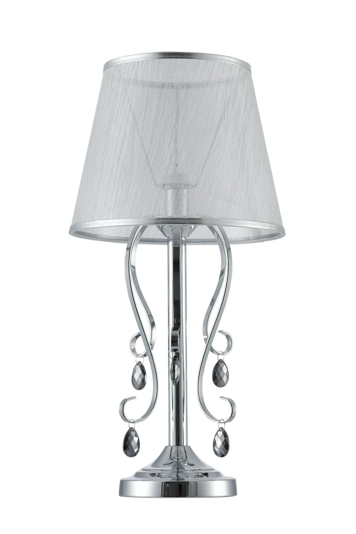   
                        Настільна лампа FREYA (Німеччина) 12376    
                         у стилі арт-деко.  
                        Тип джерела світла: cвітлодіодні led, енергозберігаючі, розжарювання.                                                 Кольори плафонів і підвісок: сірий.                         Матеріал: тканина, скло.                          фото 2