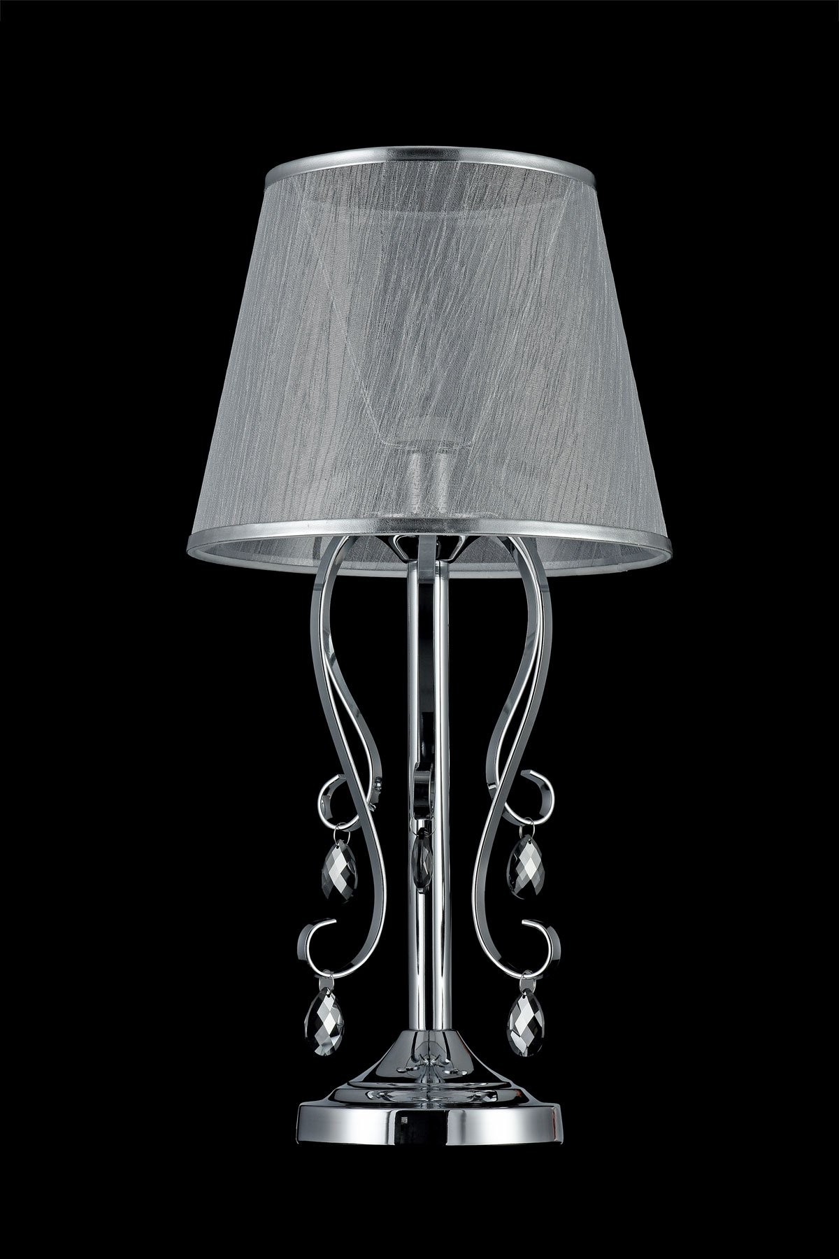   
                        Настільна лампа FREYA (Німеччина) 12376    
                         у стилі арт-деко.  
                        Тип джерела світла: cвітлодіодні led, енергозберігаючі, розжарювання.                                                 Кольори плафонів і підвісок: сірий.                         Матеріал: тканина, скло.                          фото 5