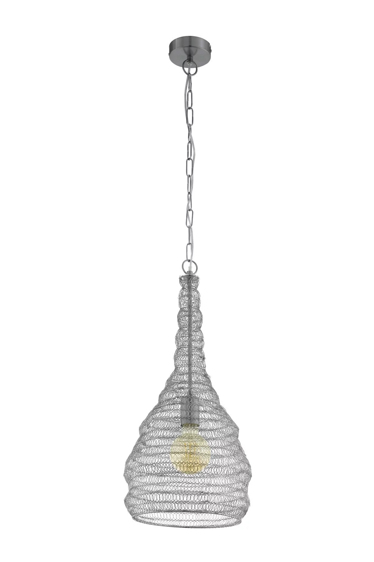   
                        Люстра EGLO (Австрія) 12740    
                         у стилі Модерн.  
                        Тип джерела світла: світлодіодна лампа, змінна.                         Форма: Коло.                         Кольори плафонів і підвісок: Срібло.                         Матеріал: Сталь.                          фото 1
