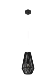  
                        Люстра EGLO (Австрія) 12756    
                         у стилі Модерн, Скандинавський.  
                        Тип джерела світла: світлодіодна лампа, змінна.                         Форма: Коло.                         Кольори плафонів і підвісок: Чорний.                         Матеріал: Тканина.                          фото 1