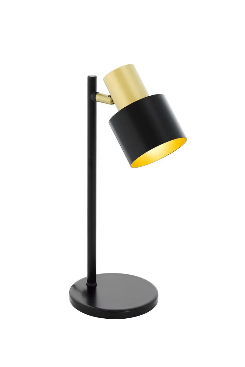   
                        
                        Настольная лампа EGLO (Австрия) 12851    
                         в стиле Лофт.  
                        Тип источника света: светодиодная лампа, сменная.                                                 Цвета плафонов и подвесок: Черный, Золото.                         Материал: Сталь.                          фото 1