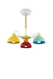   
                        Люстра IDEAL LUX (Італія) 13110    
                        .  
                        Тип джерела світла: світлодіодна лампа, змінна.                         Форма: Коло.                         Кольори плафонів і підвісок: Жовтий, Червоний, Блакитний.                         Матеріал: Метал.                          фото 1