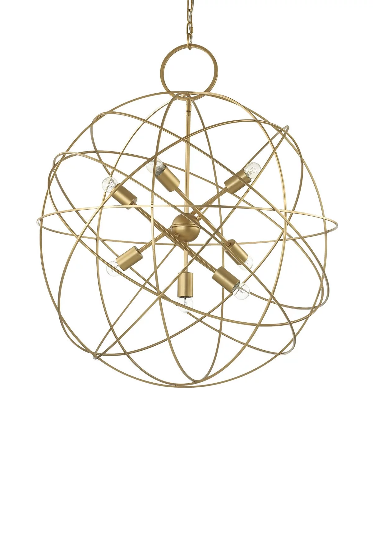   
                        Люстра IDEAL LUX (Італія) 13151    
                         у стилі Модерн.  
                        Тип джерела світла: світлодіодна лампа, змінна.                         Форма: Куля.                         Кольори плафонів і підвісок: Золото.                         Матеріал: Метал.                          фото 1