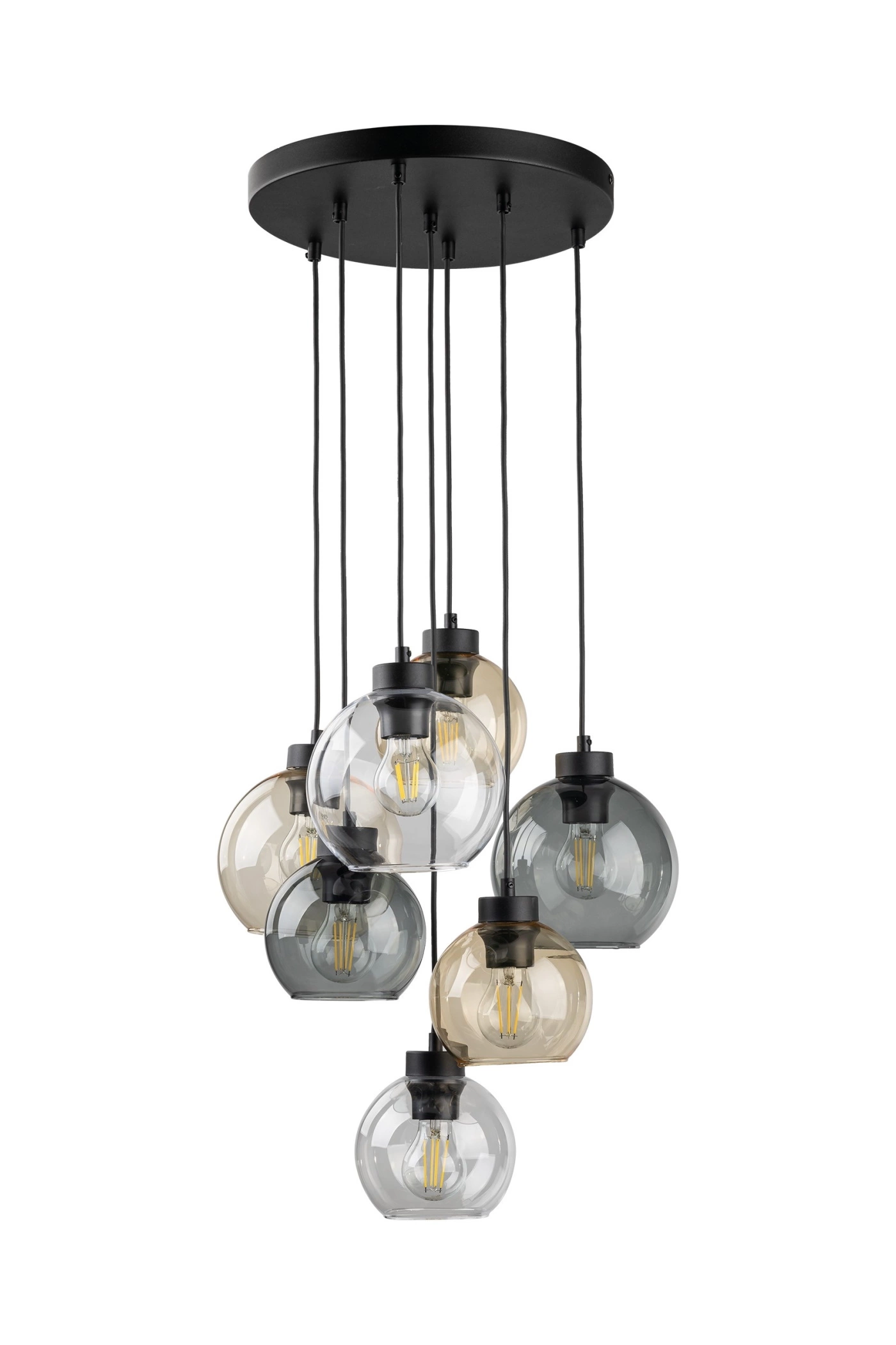   
                        
                        Люстра TK LIGHTING (Польща) 13955    
                         У стилі Хай-тек.  
                        Тип джерела світла: світлодіодна лампа, змінна.                         Форма: Коло.                         Кольори плафонів і підвісок: Прозорий, Жовтий, Сірий.                         Матеріал: Скло.                          фото 1
