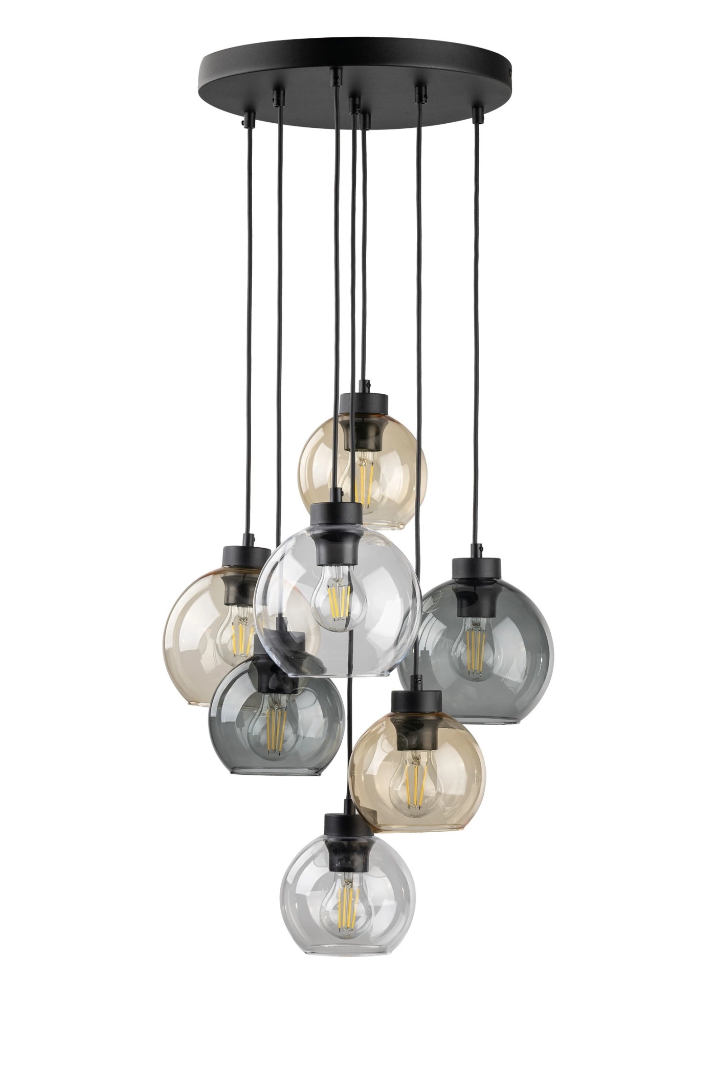   
                        
                        Люстра TK LIGHTING (Польща) 13955    
                         У стилі Хай-тек.  
                        Тип джерела світла: світлодіодна лампа, змінна.                         Форма: Коло.                         Кольори плафонів і підвісок: Прозорий, Жовтий, Сірий.                         Матеріал: Скло.                          фото 3