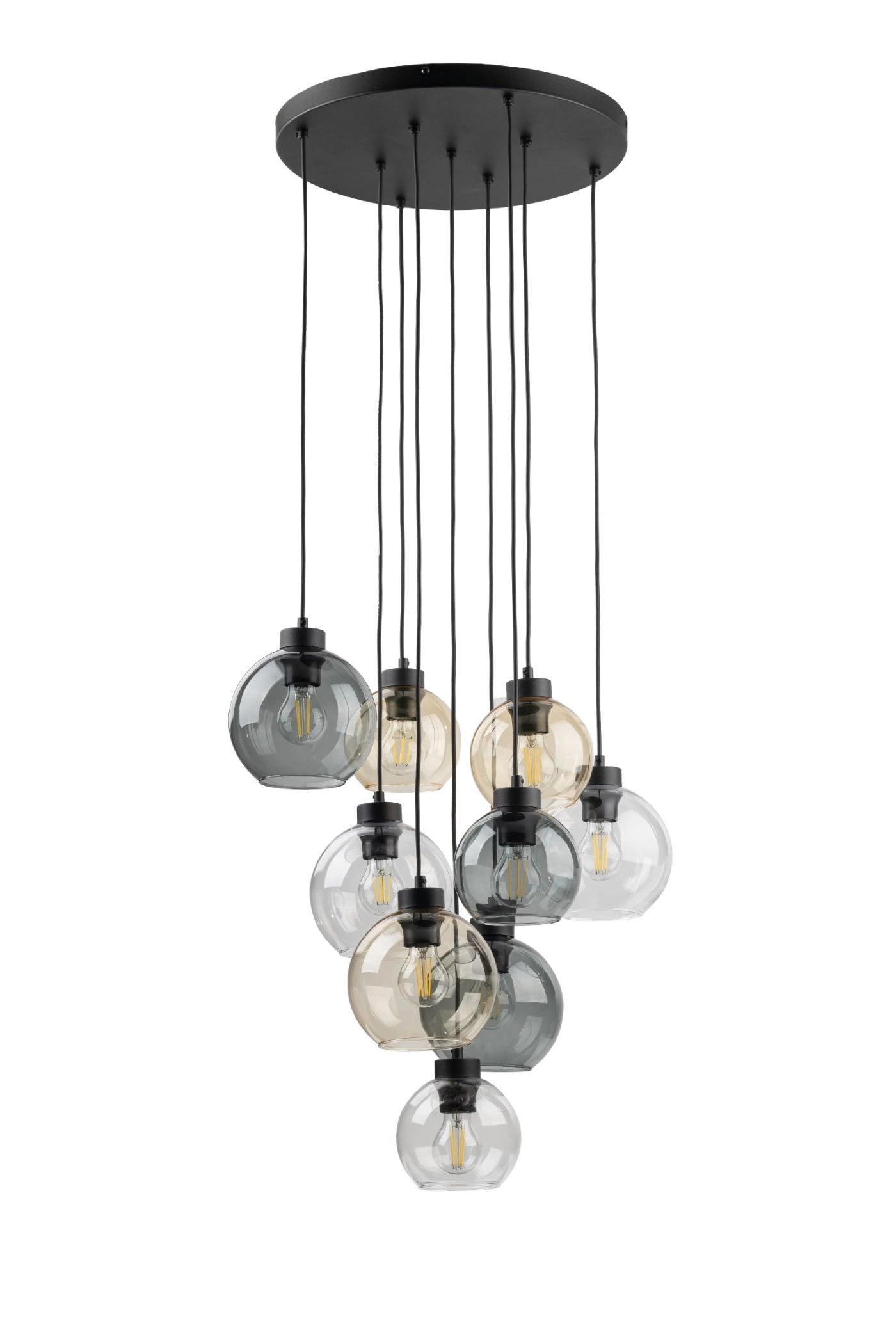   
                        
                        Люстра TK LIGHTING (Польща) 13959    
                         У стилі Хай-тек.  
                        Тип джерела світла: світлодіодна лампа, змінна.                         Форма: Коло.                         Кольори плафонів і підвісок: Прозорий, Жовтий, Сірий.                         Матеріал: Скло.                          фото 1