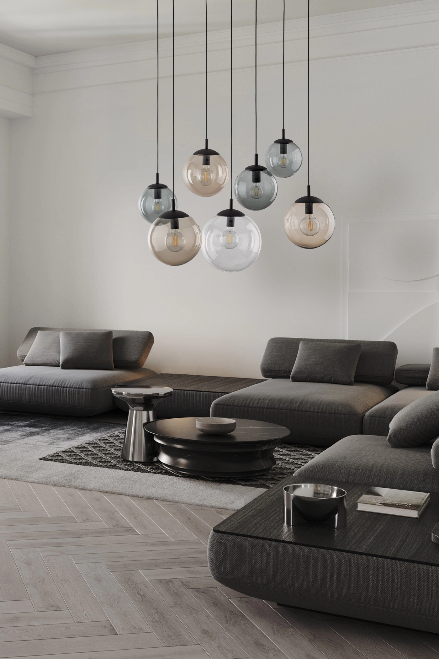   
                        
                        Люстра TK LIGHTING (Польща) 14047    
                         У стилі Хай-тек.  
                        Тип джерела світла: світлодіодна лампа, змінна.                         Форма: Коло.                         Кольори плафонів і підвісок: Прозорий, Жовтий, Сірий.                         Матеріал: Скло.                          фото 4