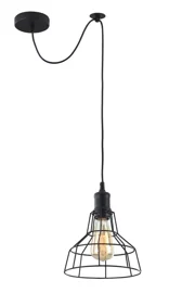   
                        Люстра MAYTONI (Німеччина) 14234    
                         у стилі Лофт, Скандинавський.  
                        Тип джерела світла: світлодіодна лампа, змінна.                         Форма: Коло.                         Кольори плафонів і підвісок: Чорний.                         Матеріал: Метал.                          фото 1