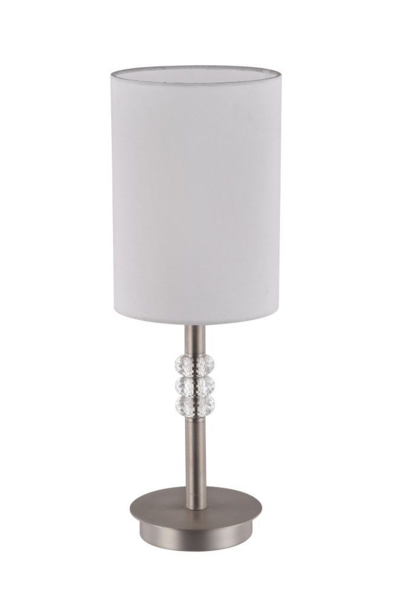   
                        Настільна лампа MAYTONI (Німеччина) 14302    
                         у стилі модерн.  
                        Тип джерела світла: cвітлодіодні led, енергозберігаючі, розжарювання.                                                 Кольори плафонів і підвісок: білий, прозорий.                         Матеріал: тканина, скло.                          фото 4