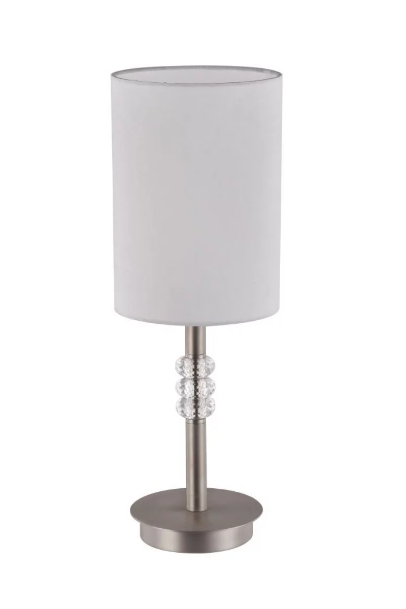   
                        Настольная лампа MAYTONI  (Германия) 14302    
                         в стиле модерн.  
                        Тип источника света: светодиодные led, энергосберегающие, накаливания.                                                 Цвета плафонов и подвесок: белый, прозрачный.                         Материал: ткань, стекло.                          фото 4