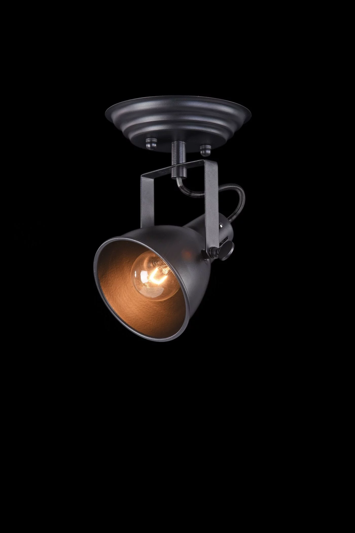  
                        Точечный светильник FREYA  (Германия) 14310    
                         в стиле лофт.  
                        Тип источника света: светодиодные led, энергосберегающие, накаливания.                         Форма: круг.                         Цвета плафонов и подвесок: черный.                         Материал: сталь.                          фото 5