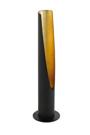   
                        Настільна лампа EGLO (Австрія) 14664    
                         у стилі лофт.  
                        Тип джерела світла: cвітлодіодні led, галогенні.                                                 Кольори плафонів і підвісок: чорний, золото.                         Матеріал: сталь.                          фото 1