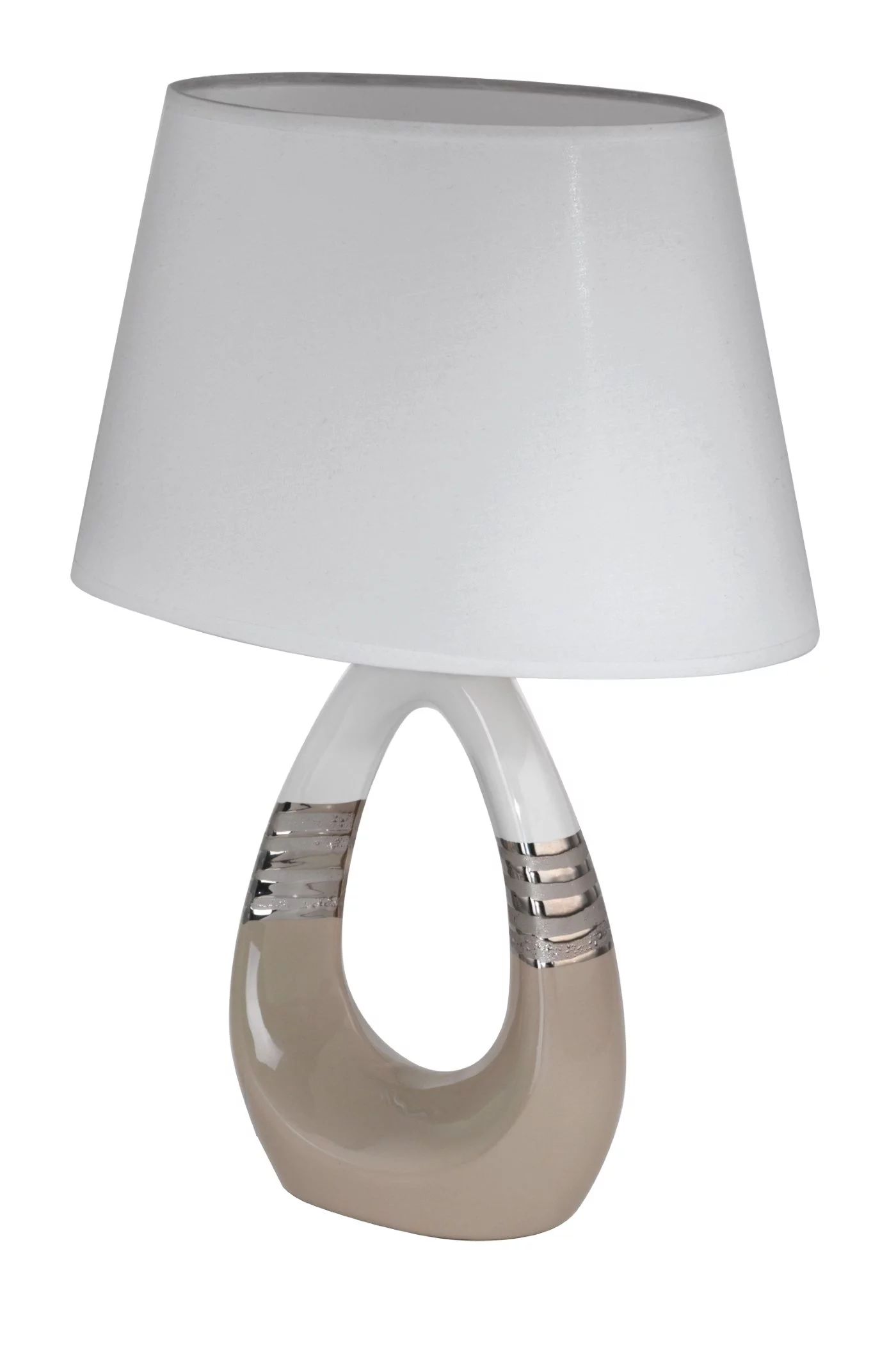   
                        Настільна лампа EGLO (Австрія) 14834    
                         у стилі Прованс.  
                        Тип джерела світла: світлодіодна лампа, змінна.                                                 Кольори плафонів і підвісок: Білий.                         Матеріал: Тканина.                          фото 1