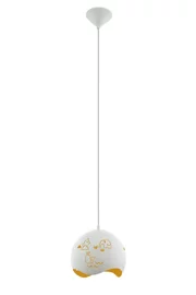   
                        Дитяча люстра EGLO (Австрія) 14844    
                         у стилі Модерн.  
                        Тип джерела світла: cвітлодіодні led, енергозберігаючі, розжарювання.                         Форма: Куля.                         Кольори плафонів і підвісок: Білий, Жовтий, Малюнок.                         Матеріал: Сталь.                          фото 1