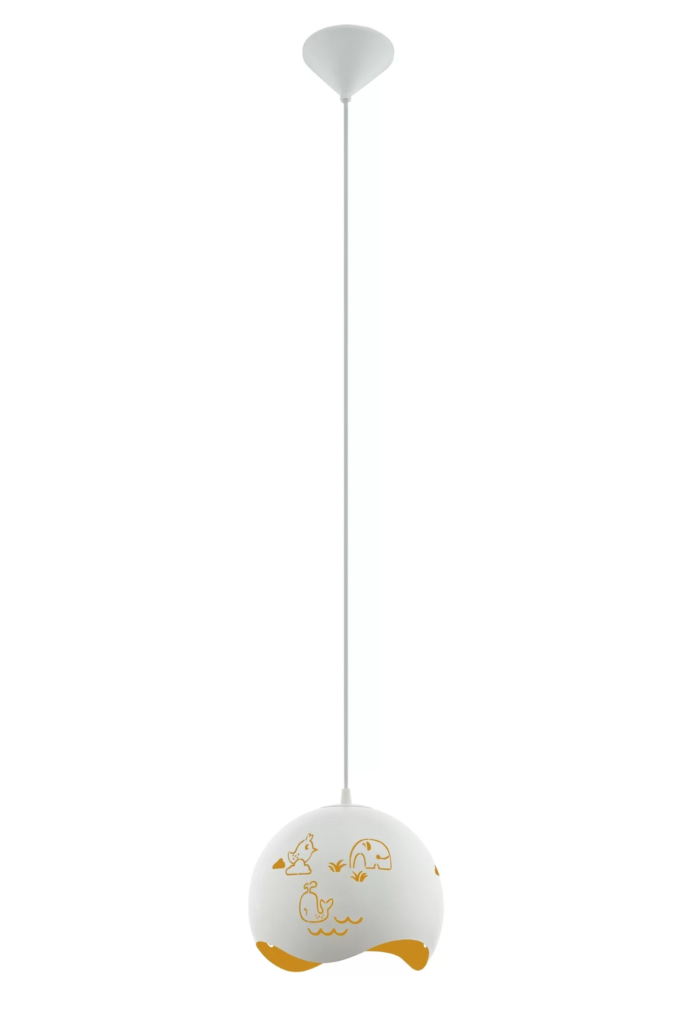   
                        Дитяча люстра EGLO (Австрія) 14844    
                         у стилі Модерн.  
                        Тип джерела світла: cвітлодіодні led, енергозберігаючі, розжарювання.                         Форма: Куля.                         Кольори плафонів і підвісок: Білий, Жовтий, Малюнок.                         Матеріал: Сталь.                          фото 1