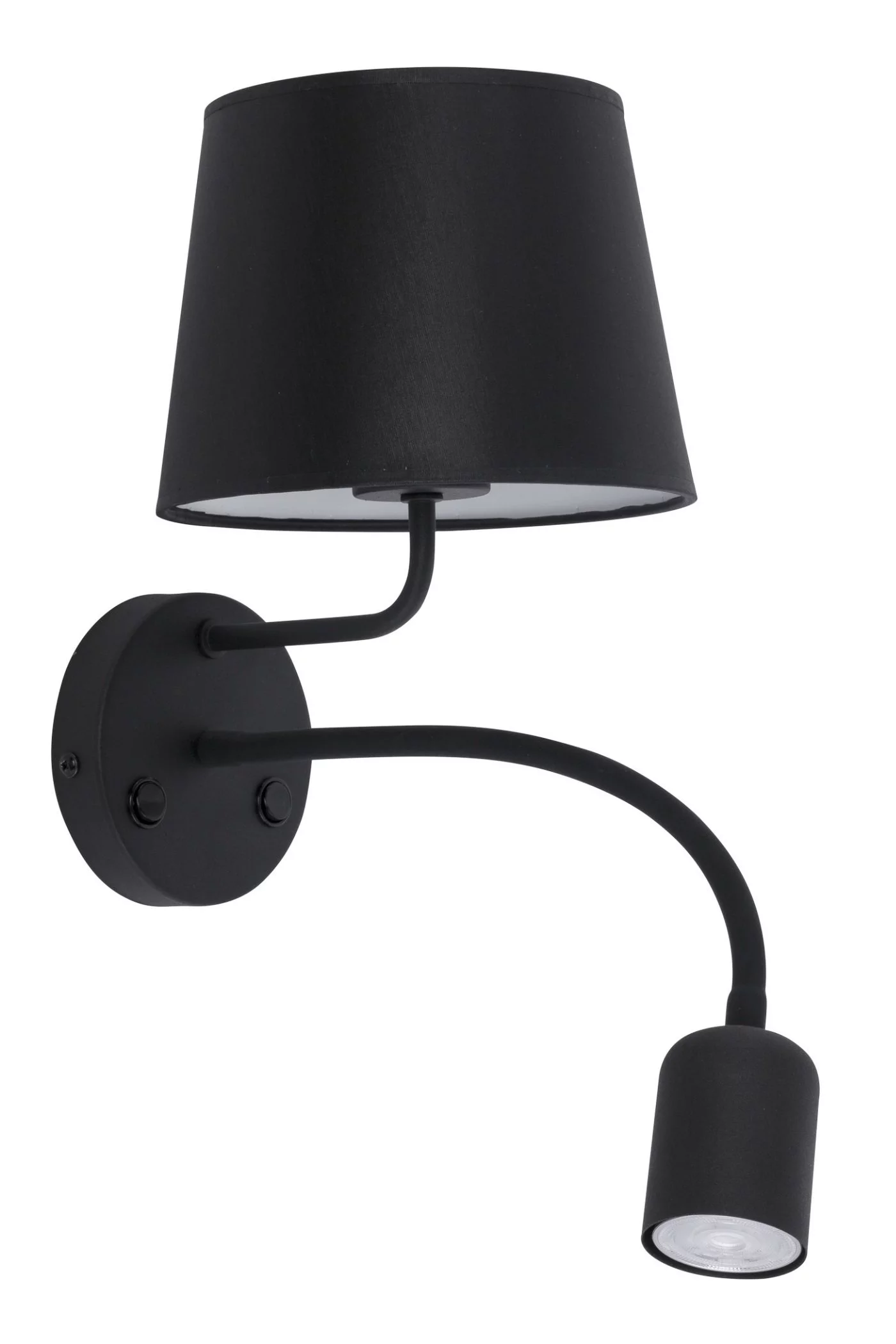   
                        
                        Бра TK LIGHTING (Польша) 15076    
                         в стиле Модерн.  
                        Тип источника света: светодиодная лампа, сменная, встроенный led-модуль, несъемный.                                                 Цвета плафонов и подвесок: Черный.                         Материал: Ткань.                          фото 1
