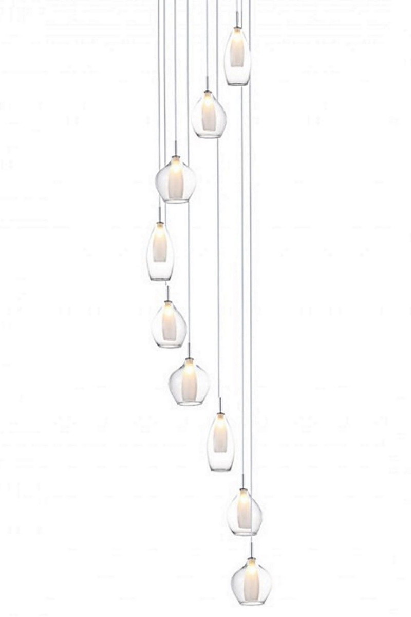   
                        Люстра AZZARDO (Польща) 15300    
                         у стилі Модерн.  
                        Тип джерела світла: cвітлодіодні led, галогенні.                         Форма: Коло.                         Кольори плафонів і підвісок: Прозорий, Білий.                         Матеріал: Скло.                          фото 2