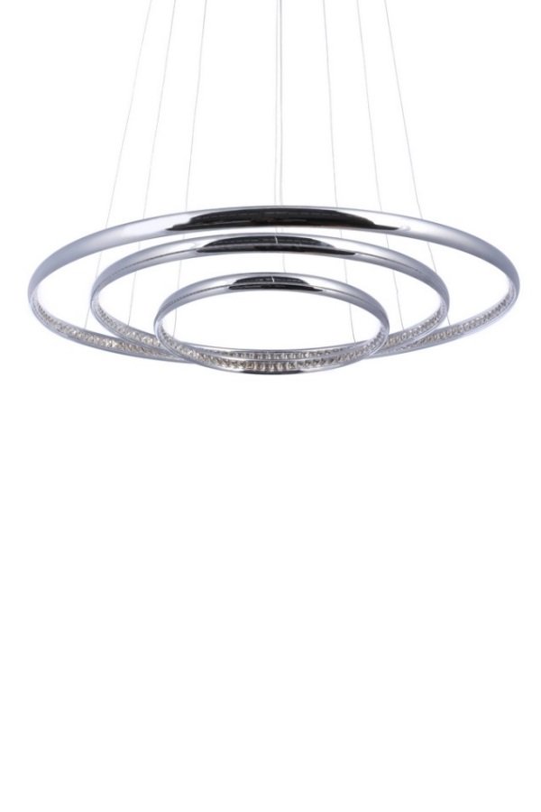   
                        Люстра AZZARDO (Польща) 15507    
                         у стилі хай-тек.  
                        Тип джерела світла: вбудовані світлодіоди led.                         Форма: коло.                         Кольори плафонів і підвісок: сірий.                         Матеріал: алюміній.                          фото 3