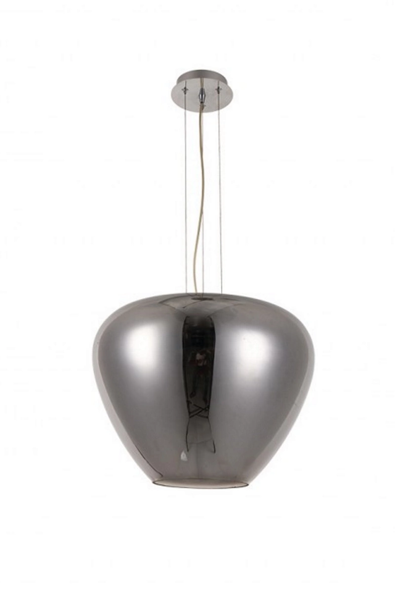   
                        Люстра AZZARDO (Польща) 15680    
                         у стилі Хай-тек.  
                        Тип джерела світла: світлодіодна лампа, змінна.                         Форма: Коло.                         Кольори плафонів і підвісок: Сірий.                         Матеріал: Скло.                          фото 1