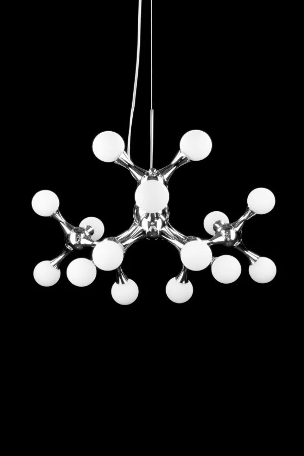   
                        
                        Люстра AZZARDO (Польща) 15783    
                         у стилі Хай-тек.  
                        Тип джерела світла: світлодіодна лампа, змінна.                         Форма: Коло, Молекула.                         Кольори плафонів і підвісок: Сірий, Білий.                         Матеріал: Метал, Скло.                          фото 4