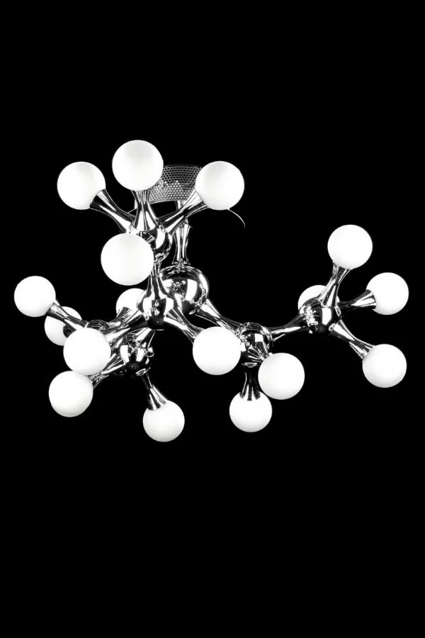   
                        
                        Люстра AZZARDO (Польша) 15952    
                         в стиле Хай-тек.  
                        Тип источника света: светодиодная лампа, сменная.                         Форма: Круг, Молекула.                         Цвета плафонов и подвесок: Серый, Белый.                         Материал: Металл, Стекло.                          фото 3