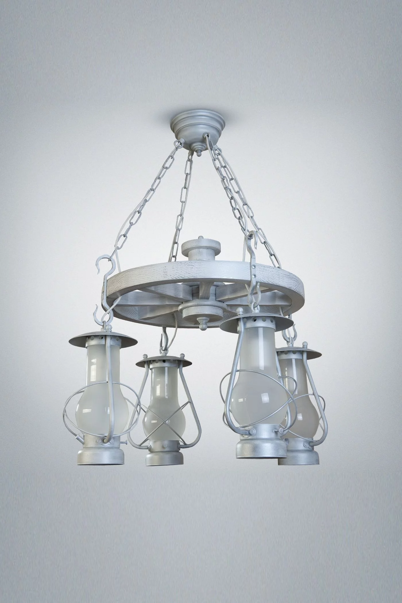   
                        
                        Люстра NB LIGHT (Україна) 17222    
                         У стилі Кантрі.  
                        Тип джерела світла: світлодіодна лампа, змінна.                         Форма: Колесо.                         Кольори плафонів і підвісок: Білий.                         Матеріал: Скло.                          фото 1