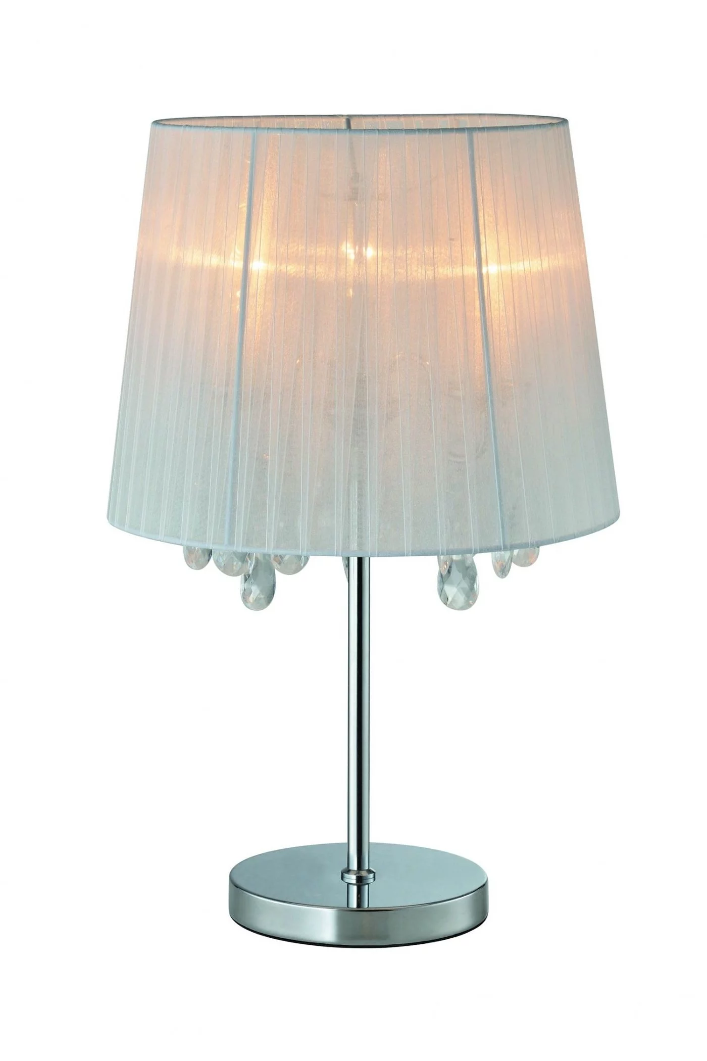   
                        
                        Настільна лампа ZUMALINE (Польща) 18642    
                         у стилі Модерн.  
                        Тип джерела світла: світлодіодна лампа, змінна.                                                 Кольори плафонів і підвісок: Білий, Прозорий.                         Матеріал: Тканина, Скло.                          фото 1