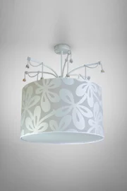 Люстра NB LIGHT (Україна) 19247    
                         У стилі Модерн, Флористика.  
                        Тип джерела світла: світлодіодна лампа, змінна.                         Форма: Коло.                         Кольори плафонів і підвісок: Сірий, Білий, Малюнок.                         Матеріал: Тканина, Пластик.                          фото 1