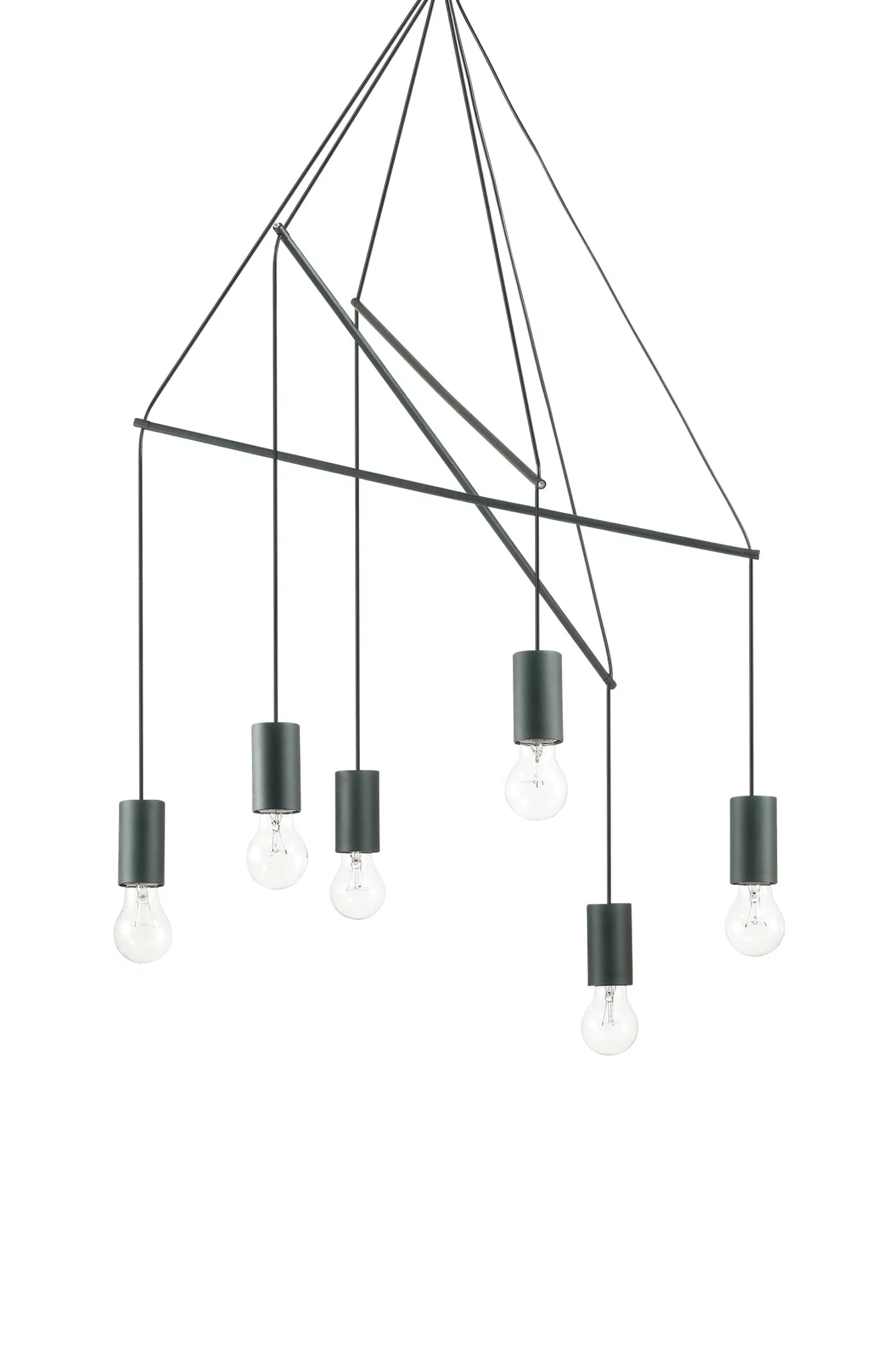 Люстра IDEAL LUX (Італія) 23049    
                         У стилі Скандинавський.  
                        Тип джерела світла: світлодіодна лампа, змінна.                         Форма: Коло.                         Кольори плафонів і підвісок: Чорний.                         Матеріал: Метал.                          фото 1