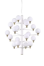   
                        Люстра IDEAL LUX (Італія) 23100    
                         у стилі Модерн.  
                        Тип джерела світла: cвітлодіодні led, галогенні.                         Форма: Коло.                         Кольори плафонів і підвісок: Білий.                         Матеріал: Скло.                          фото 1