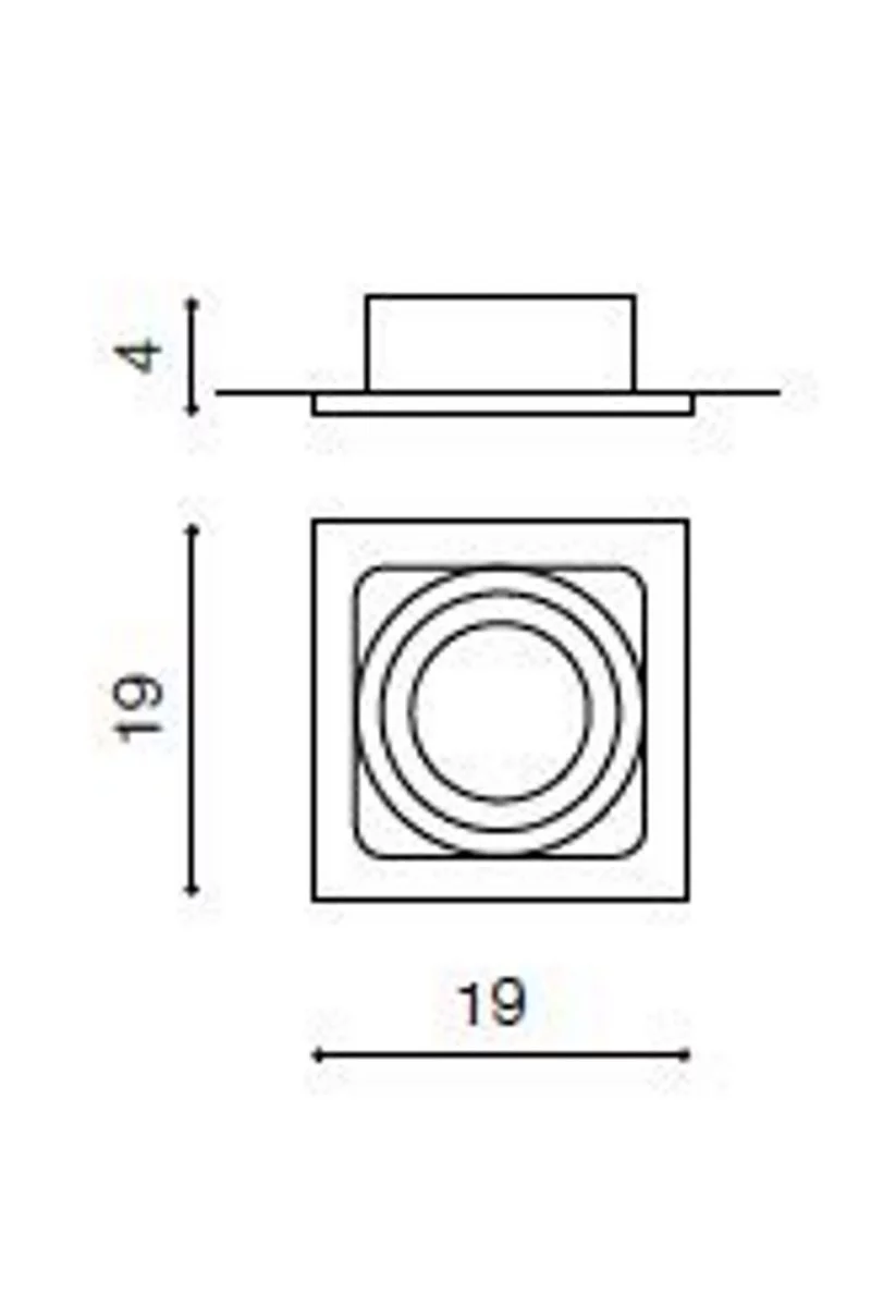 Точковий світильник AZZARDO (Польща) 23641    
                         У стилі Скандинавський.  
                        Тип джерела світла: світлодіодна лампа, змінна.                         Форма: Квадрат.                         Кольори плафонів і підвісок: Чорний, Білий.                         Матеріал: Метал, Скло.                          фото 3