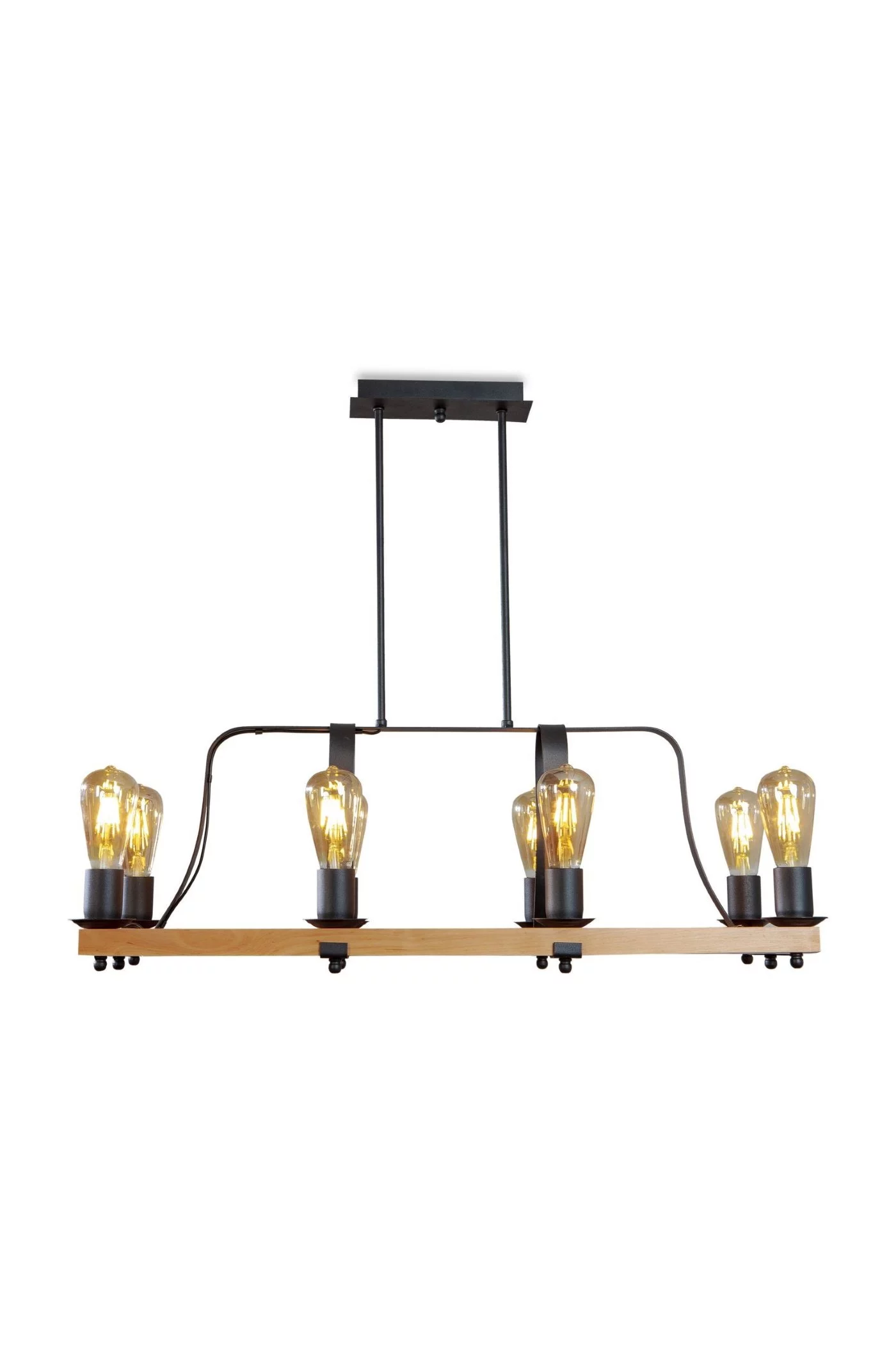   
                        
                        Люстра NB LIGHT (Україна) 25434    
                         У стилі Лофт.  
                        Тип джерела світла: світлодіодна лампа, змінна.                         Форма: Прямокутник.                         Кольори плафонів і підвісок: Чорний, Коричневий.                         Матеріал: Метал, Дерево.                          фото 1