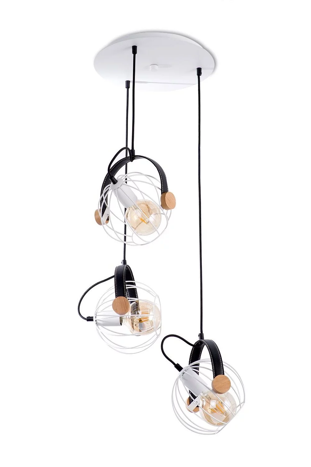   
                        
                        Люстра NB LIGHT (Україна) 25442    
                         У стилі Лофт.  
                        Тип джерела світла: світлодіодна лампа, змінна.                         Форма: Коло.                         Кольори плафонів і підвісок: Білий, Чорний, Коричневий.                         Матеріал: Метал, Шкіра, Дерево.                          фото 2