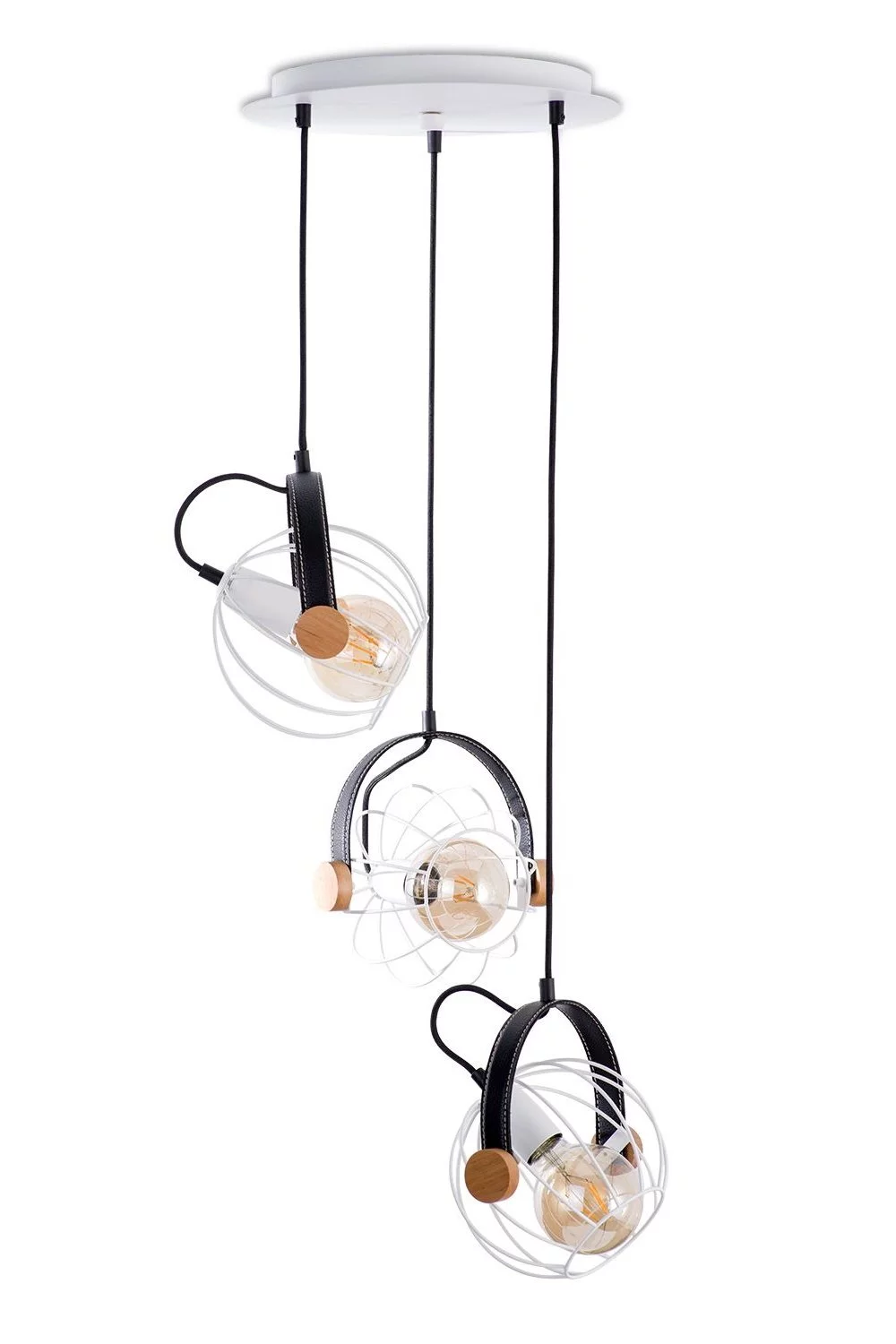   
                        
                        Люстра NB LIGHT (Україна) 25442    
                         У стилі Лофт.  
                        Тип джерела світла: світлодіодна лампа, змінна.                         Форма: Коло.                         Кольори плафонів і підвісок: Білий, Чорний, Коричневий.                         Матеріал: Метал, Шкіра, Дерево.                          фото 3