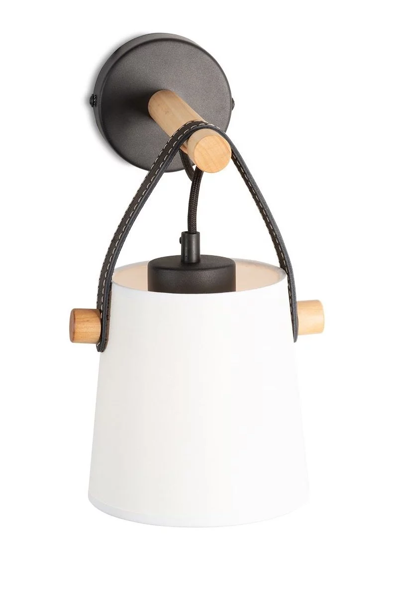   
                        Бра NB LIGHT (Україна) 25812    
                         у стилі Скандинавський.  
                        Тип джерела світла: світлодіодна лампа, змінна.                                                 Кольори плафонів і підвісок: Білий.                         Матеріал: Тканина, Шкіра.                          фото 2