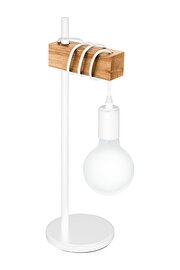   
                        Настільна лампа EGLO (Австрія) 25956    
                         у стилі скандинавський.  
                        Тип джерела світла: cвітлодіодні led, енергозберігаючі, розжарювання.                                                 Кольори плафонів і підвісок: білий.                         Матеріал: сталь.                          фото 1