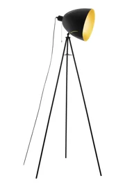   
                        Торшер EGLO  (Австрия) 25974    
                         в стиле Лофт.  
                        Тип источника света: светодиодная лампа, сменная.                                                 Цвета плафонов и подвесок: Черный, Золото.                         Материал: Сталь.                          фото 1