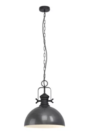   
                        Люстра EGLO (Австрія) 25988    
                         у стилі Лофт.  
                        Тип джерела світла: світлодіодна лампа, змінна.                         Форма: Коло.                         Кольори плафонів і підвісок: Чорний, Бежевий.                         Матеріал: Сталь.                          фото 1
