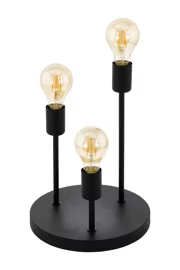   
                        Настільна лампа EGLO (Австрія) 25993    
                         у стилі Лофт.  
                        Тип джерела світла: світлодіодна лампа, змінна.                                                 Кольори плафонів і підвісок: Чорний.                         Матеріал: Сталь.                          фото 1